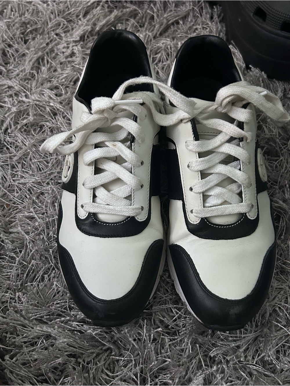 Gucci Black and White Women's Leather Sneakers